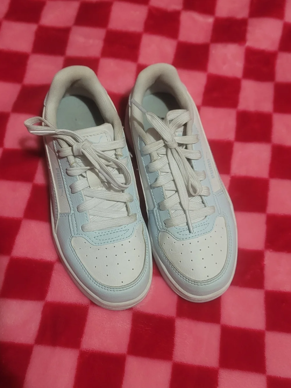 Puma Kids' Light Blue and White Low-Top Sneakers